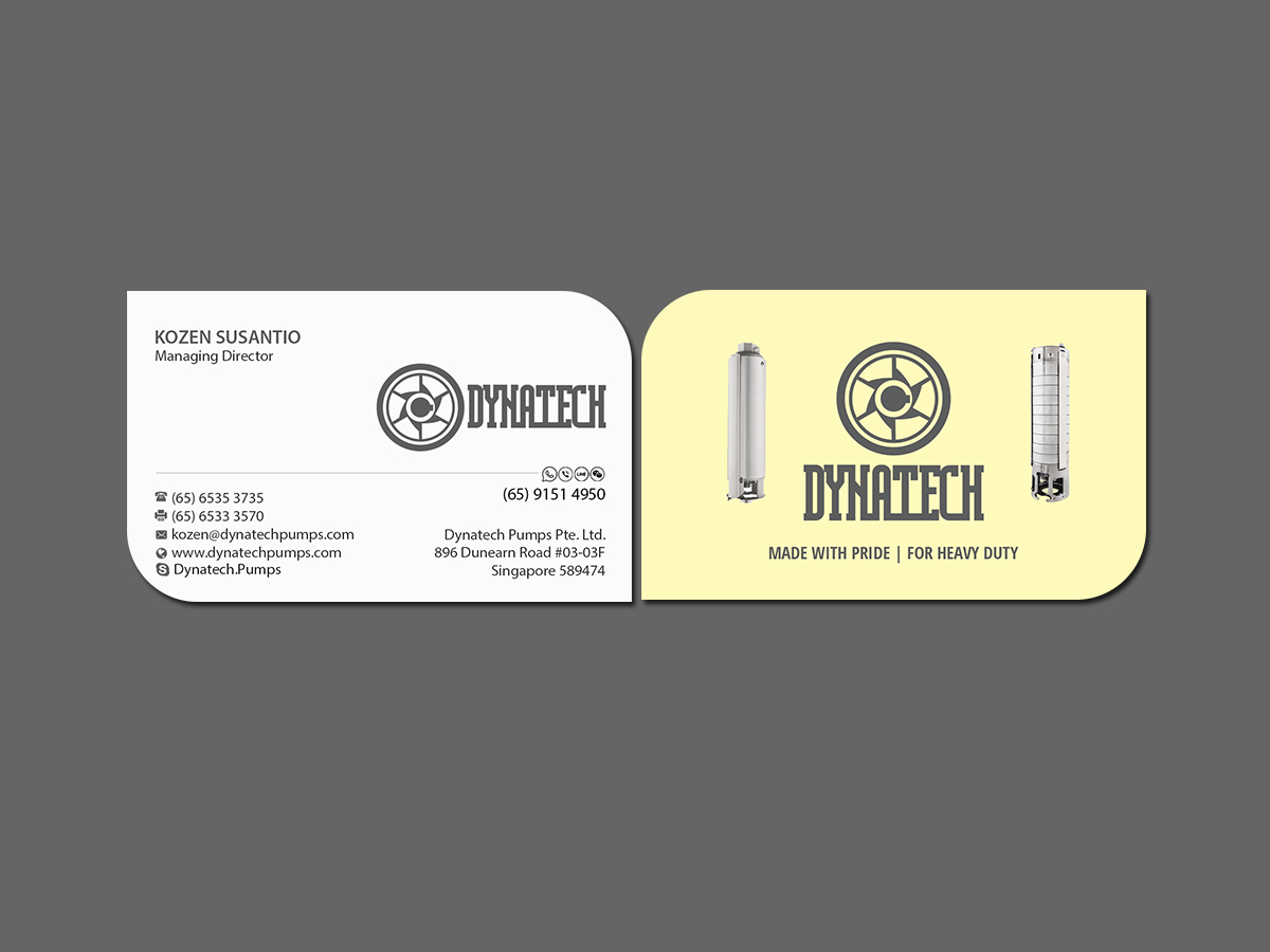 Business Card Design by Creations Box 2015 for Dynatech Pumps | Design #19464583