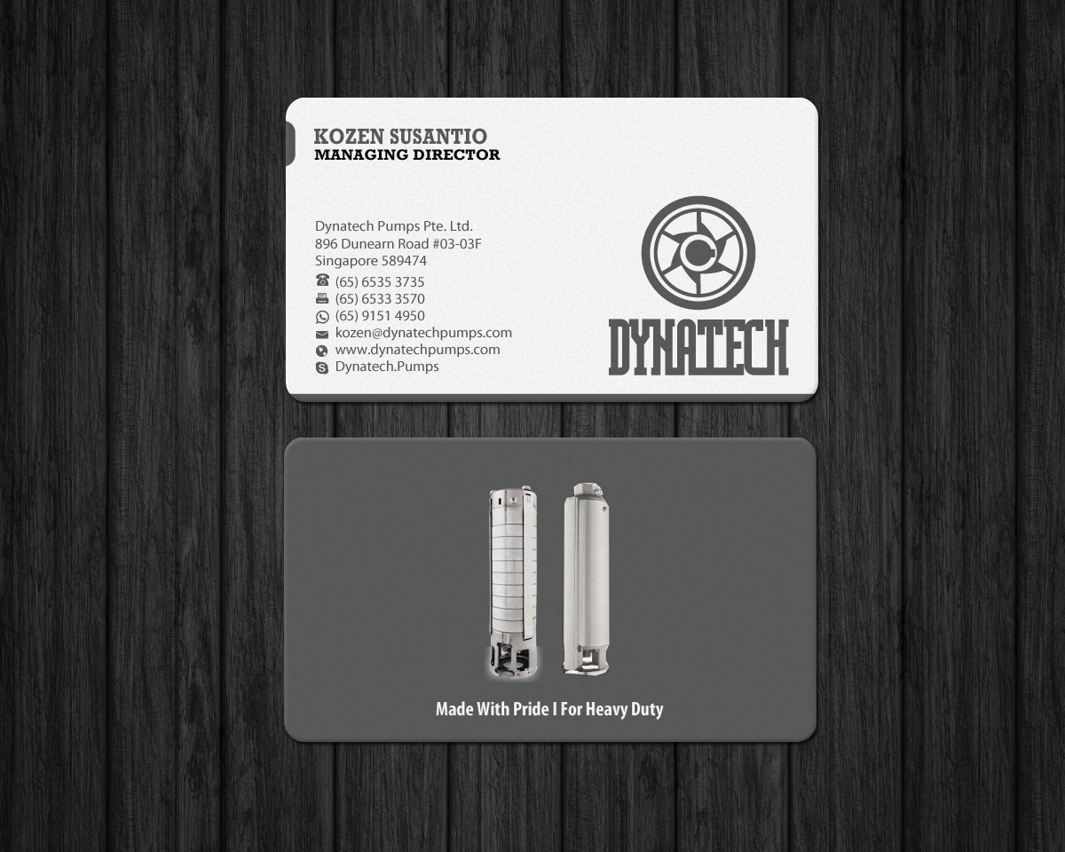 Business Card Design by Brand aid for Dynatech Pumps | Design #19455301