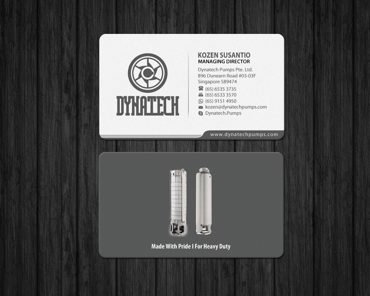 Visitenkarten-Design von Brand aid für Dynatech Pumps | Design #19456443