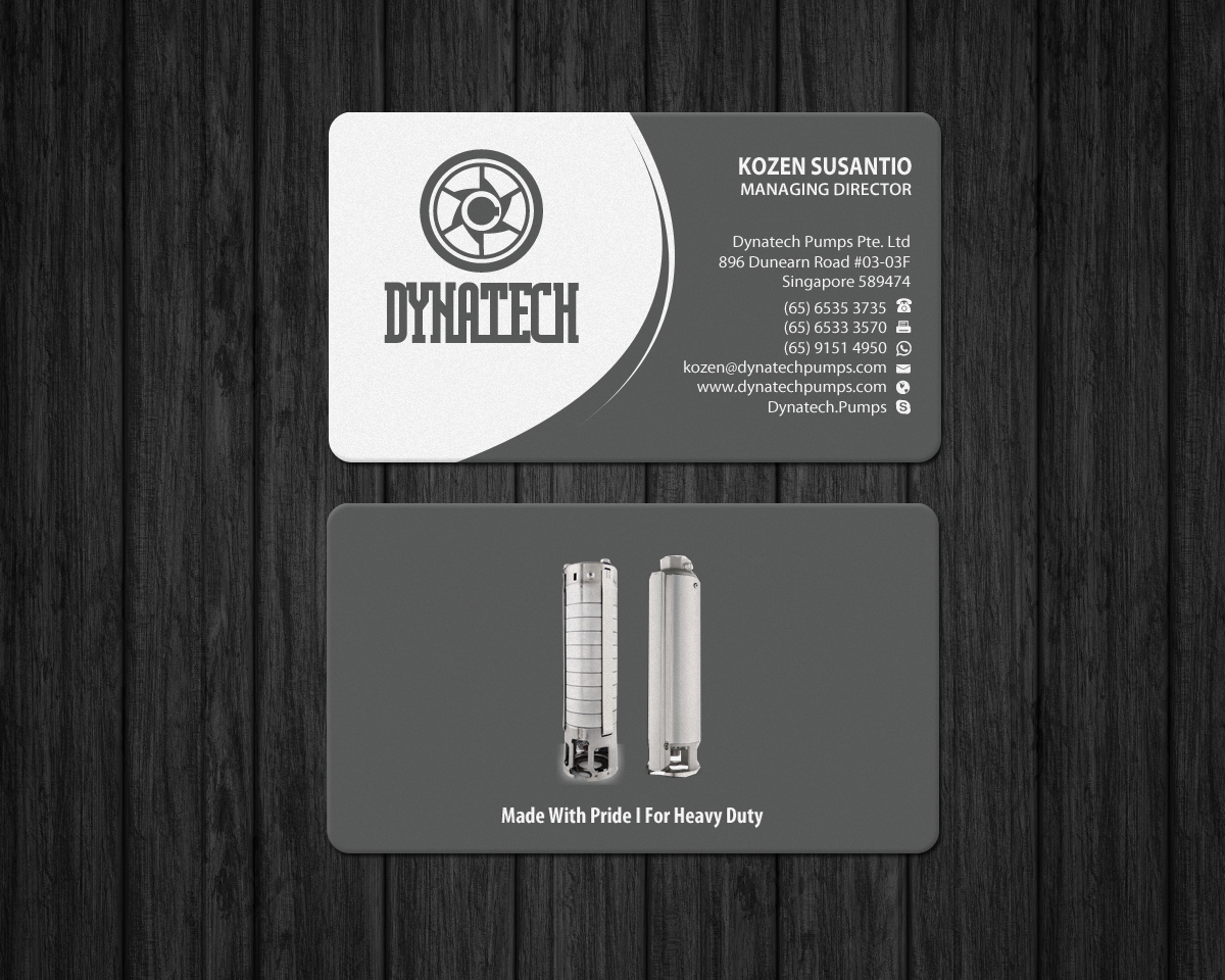 Diseño de Tarjeta de Presentación por Brand aid para Dynatech Pumps | Diseño #19456447