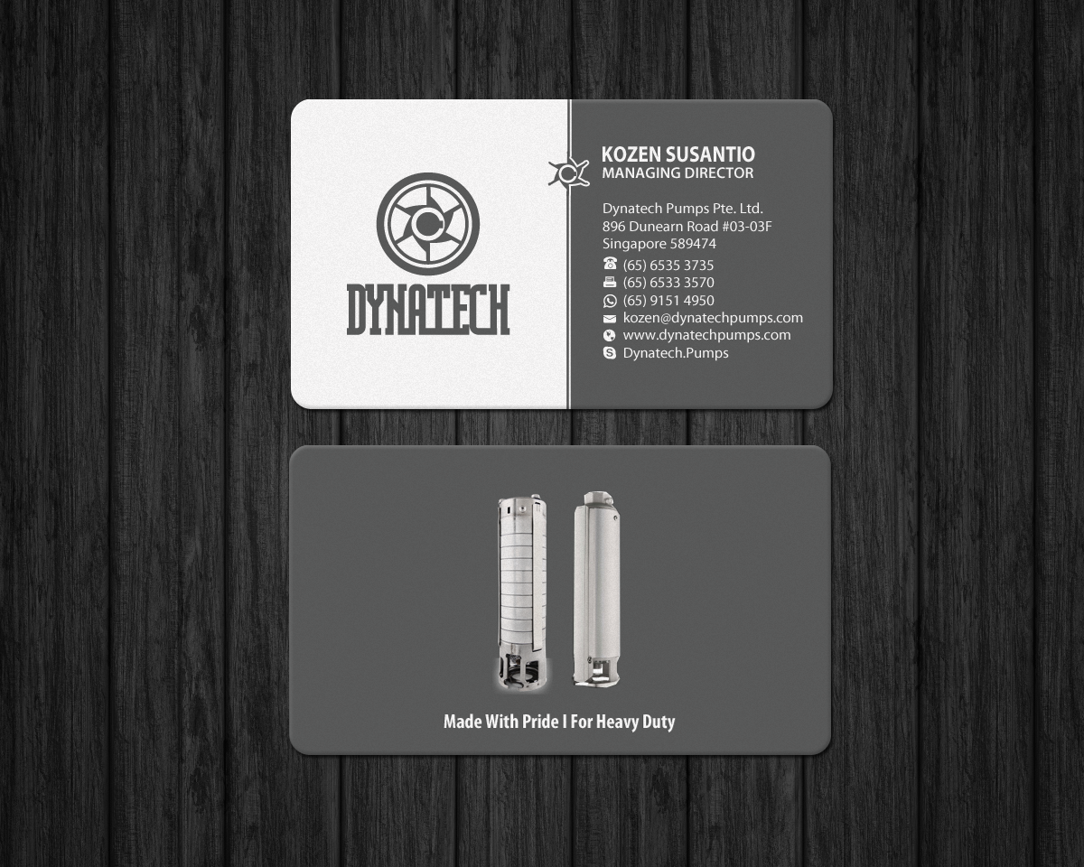 Diseño de Tarjeta de Presentación por Brand aid para Dynatech Pumps | Diseño #19456448