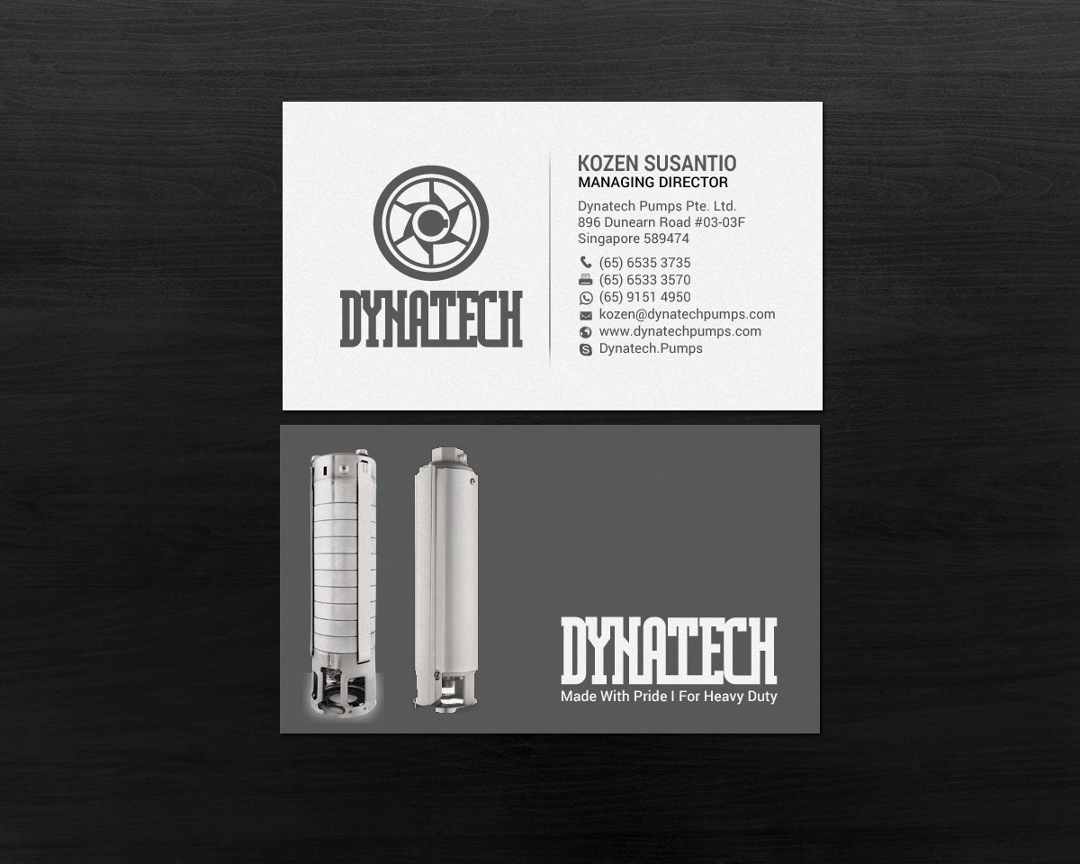 Business Card Design by chandrayaan.creative for Dynatech Pumps | Design #19455210