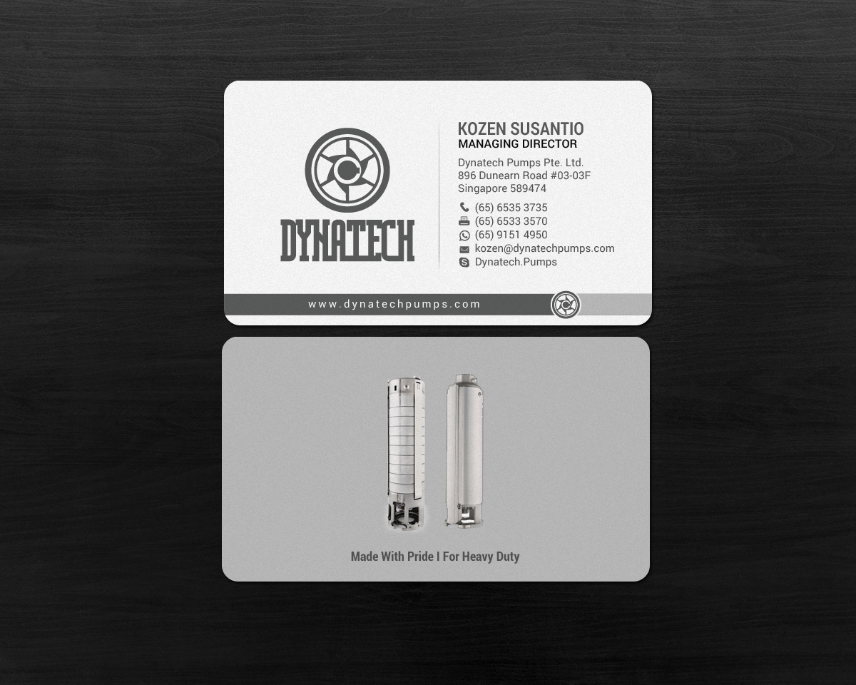 Business Card Design by chandrayaan.creative for Dynatech Pumps | Design #19455219