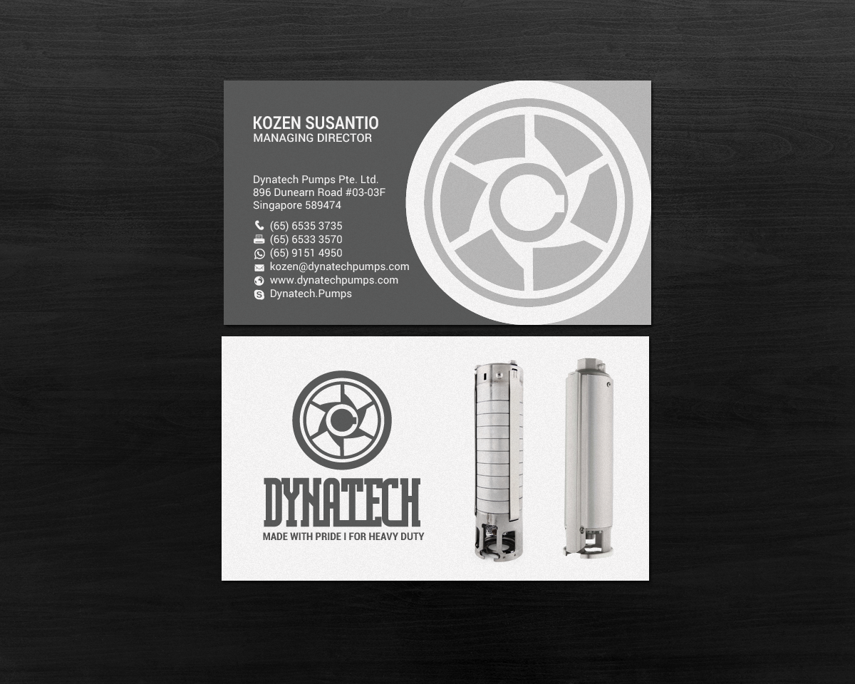 Business Card Design by chandrayaan.creative for Dynatech Pumps | Design #19455220