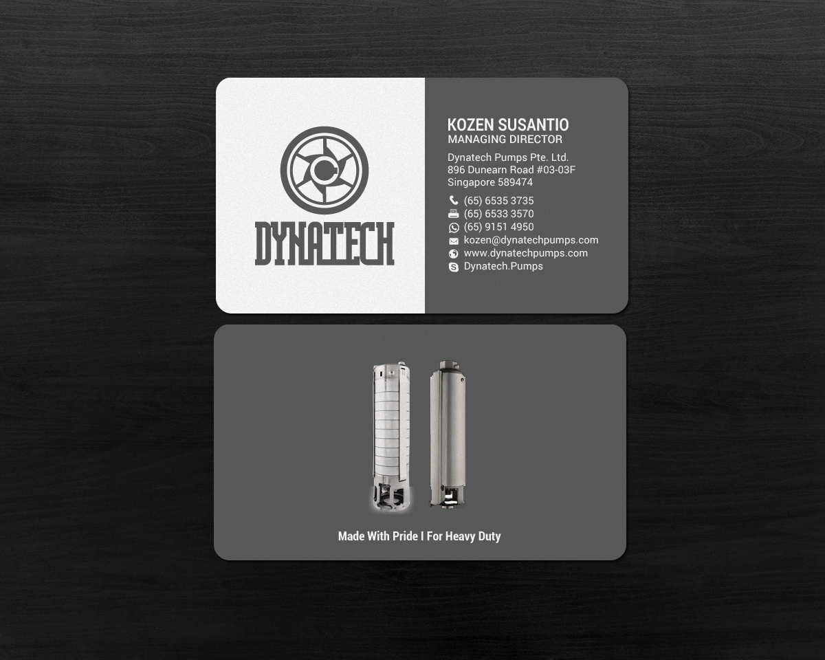 Business Card Design by chandrayaan.creative for Dynatech Pumps | Design #19456470