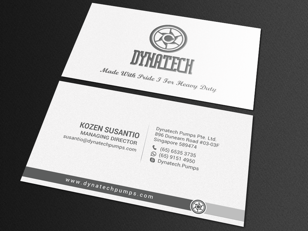 Business Card Design by chandrayaan.creative for Dynatech Pumps | Design #19473043
