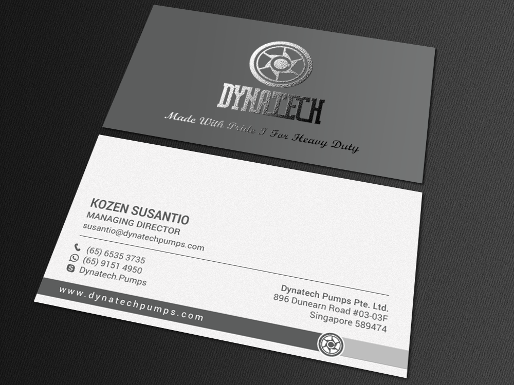Business Card Design by chandrayaan.creative for Dynatech Pumps | Design #19473323