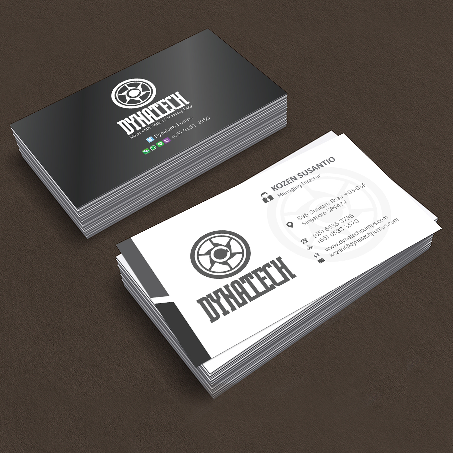 Business Card Design by Creative Jiniya for Dynatech Pumps | Design #19478923