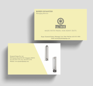 Visitenkarten-Design von Saarthak Development and Business Solutions für Dynatech Pumps | Design: #19506777