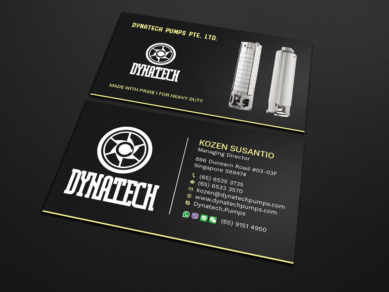 Visitenkarten-Design von Tripti Ranjan Gain für Dynatech Pumps | Design #19448672