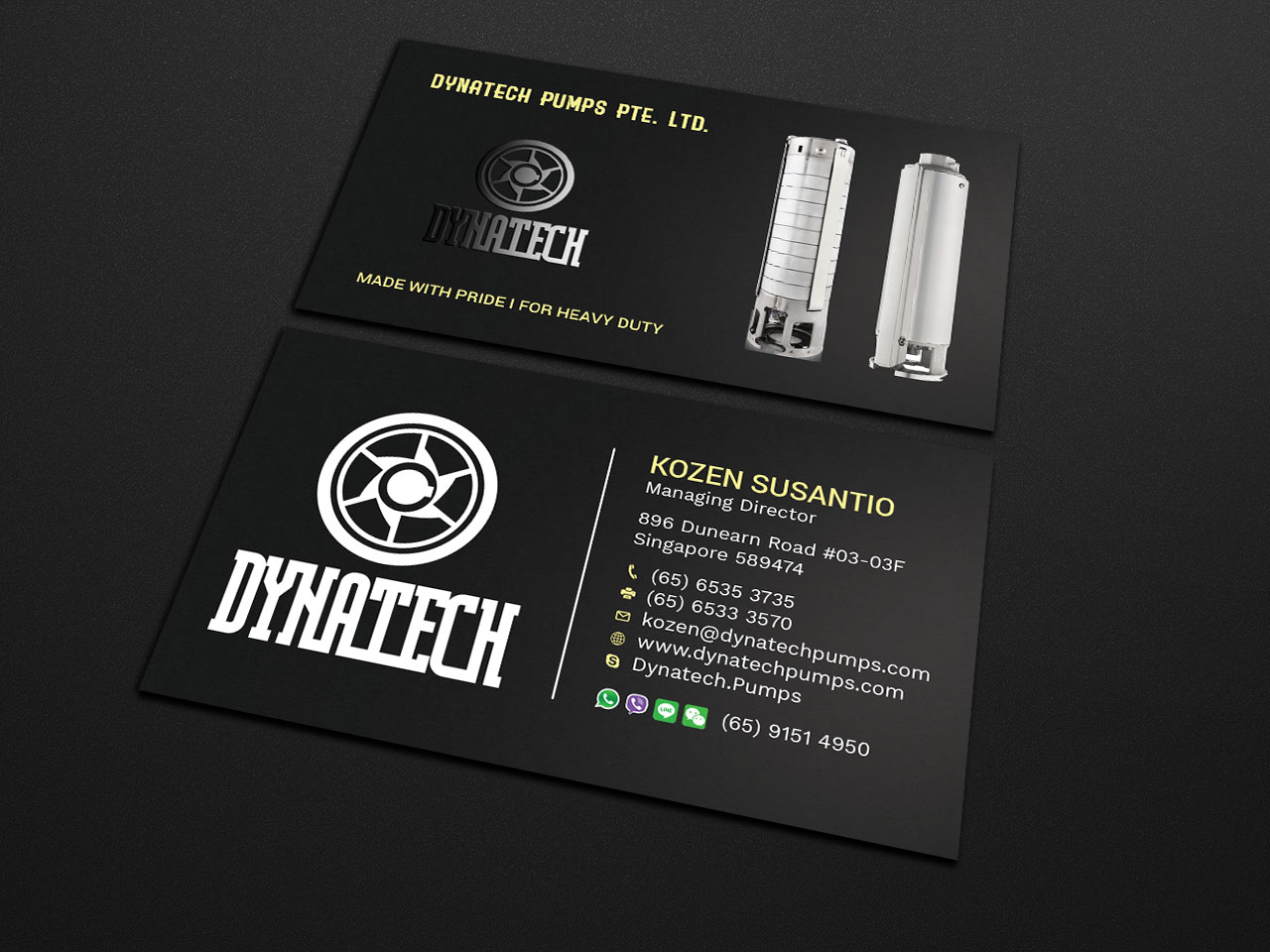 Visitenkarten-Design von Tripti Ranjan Gain für Dynatech Pumps | Design #19448673