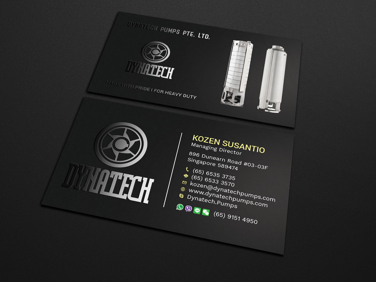 Visitenkarten-Design von Tripti Ranjan Gain für Dynatech Pumps | Design #19448674