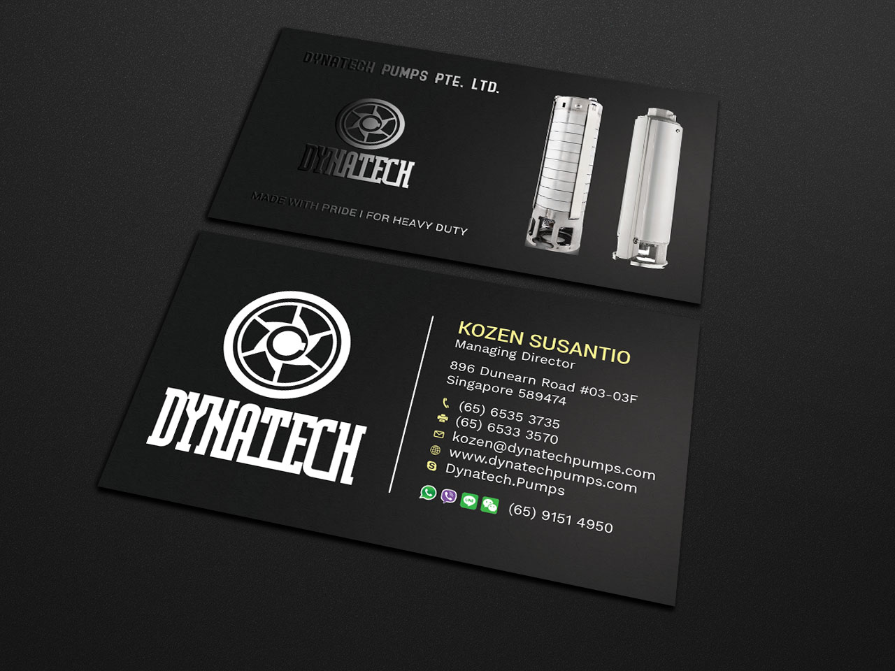 Visitenkarten-Design von Tripti Ranjan Gain für Dynatech Pumps | Design #19448675