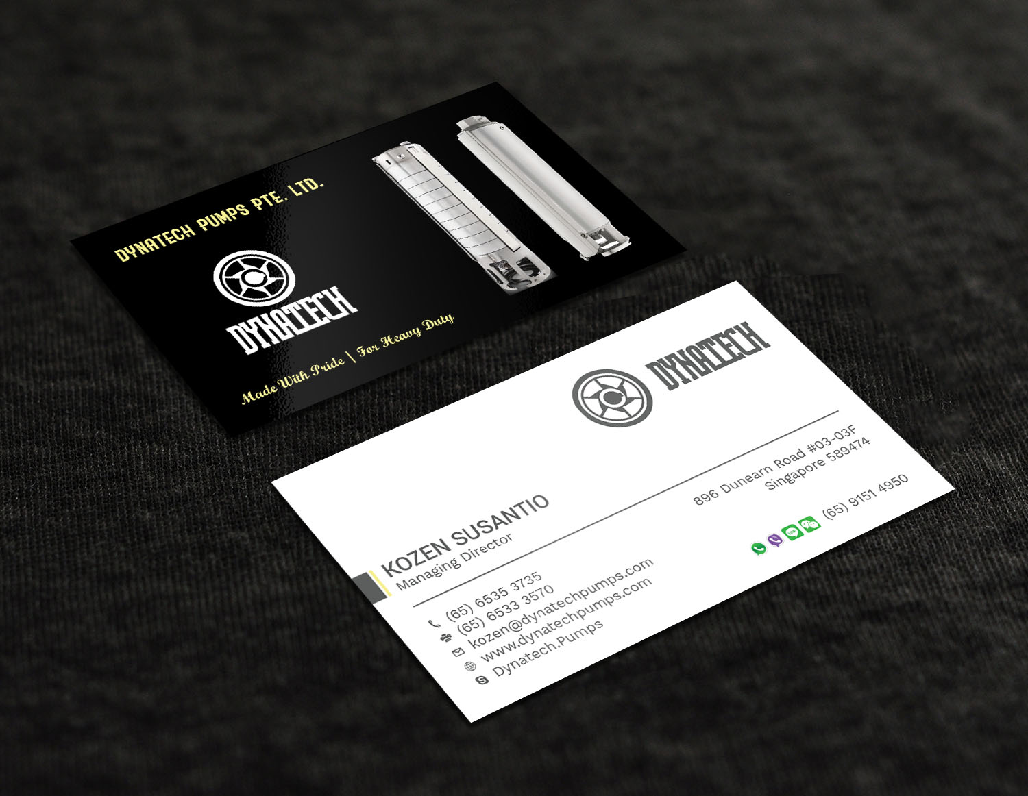 Visitenkarten-Design von Tripti Ranjan Gain für Dynatech Pumps | Design #19448682