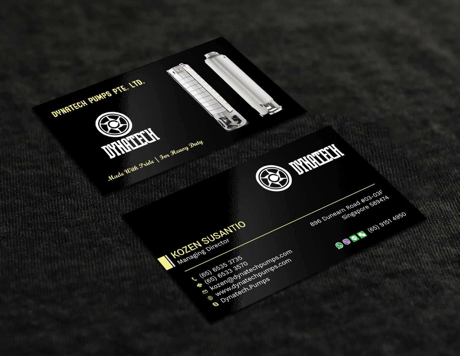 Visitenkarten-Design von Tripti Ranjan Gain für Dynatech Pumps | Design #19448683