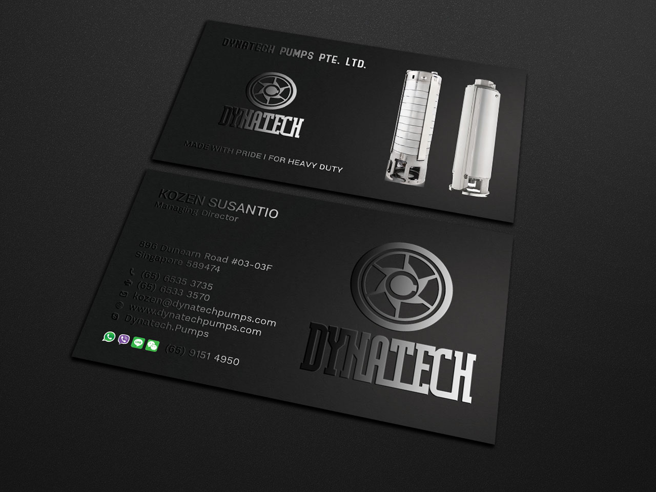 Visitenkarten-Design von Tripti Ranjan Gain für Dynatech Pumps | Design #19448684