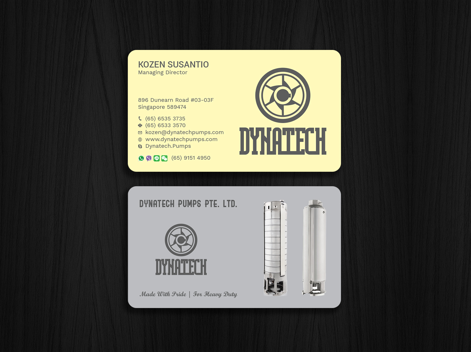 Business Card Design by Tripti Ranjan Gain for Dynatech Pumps | Design #19457091