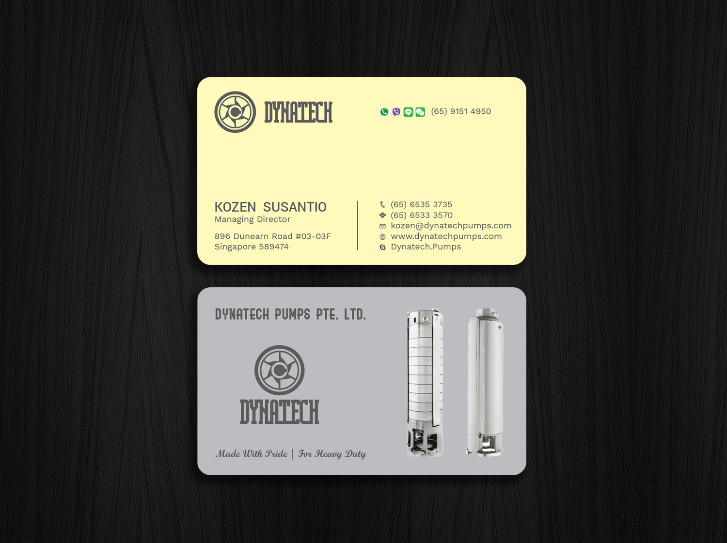 Business Card Design by Tripti Ranjan Gain for Dynatech Pumps | Design #19457092