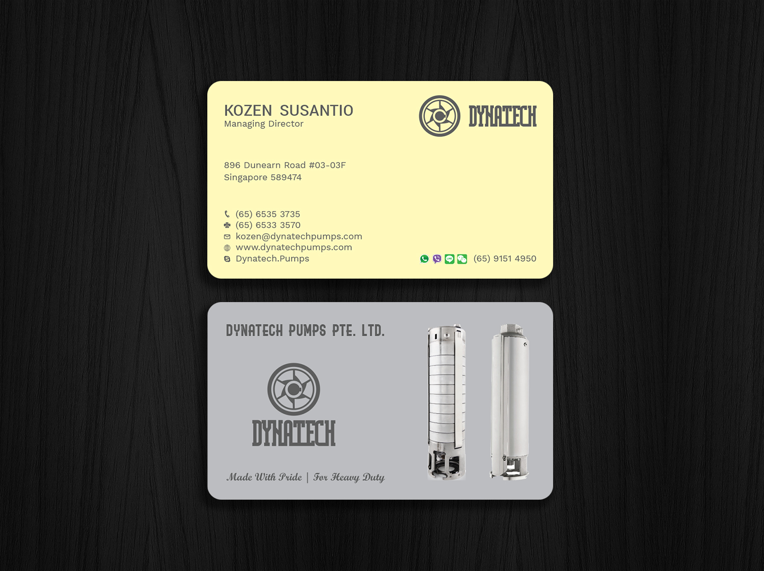 Business Card Design by Tripti Ranjan Gain for Dynatech Pumps | Design #19457093