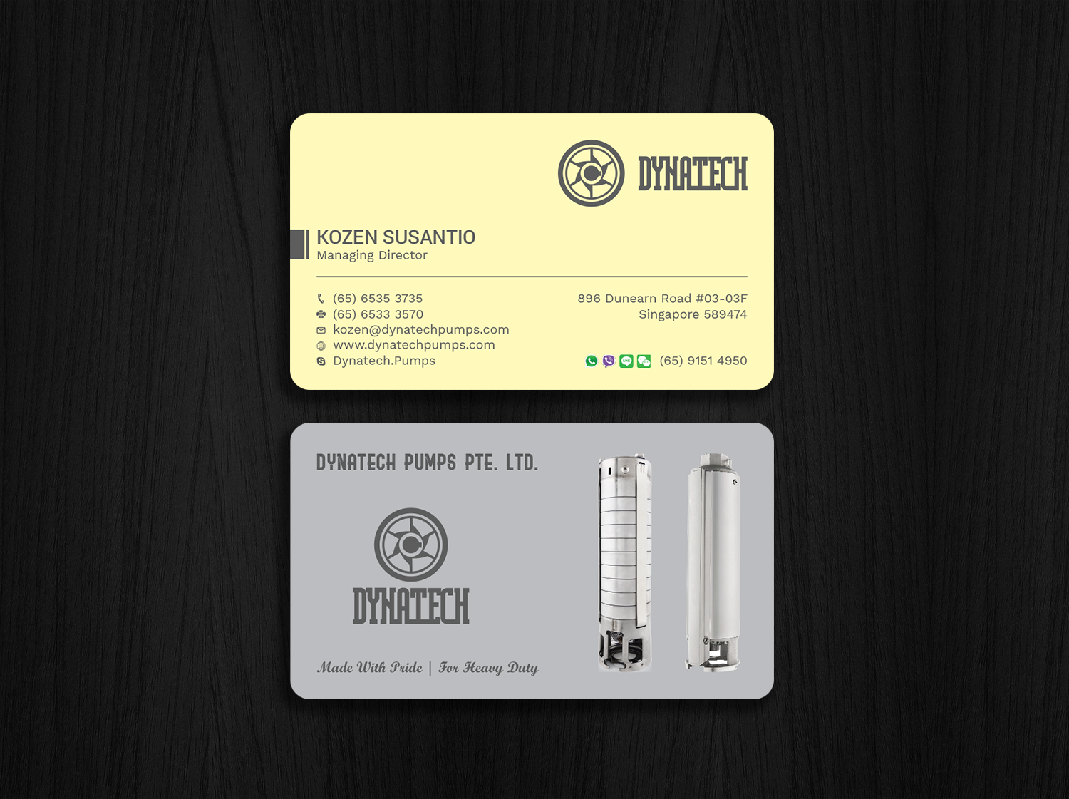 Business Card Design by Tripti Ranjan Gain for Dynatech Pumps | Design #19457094