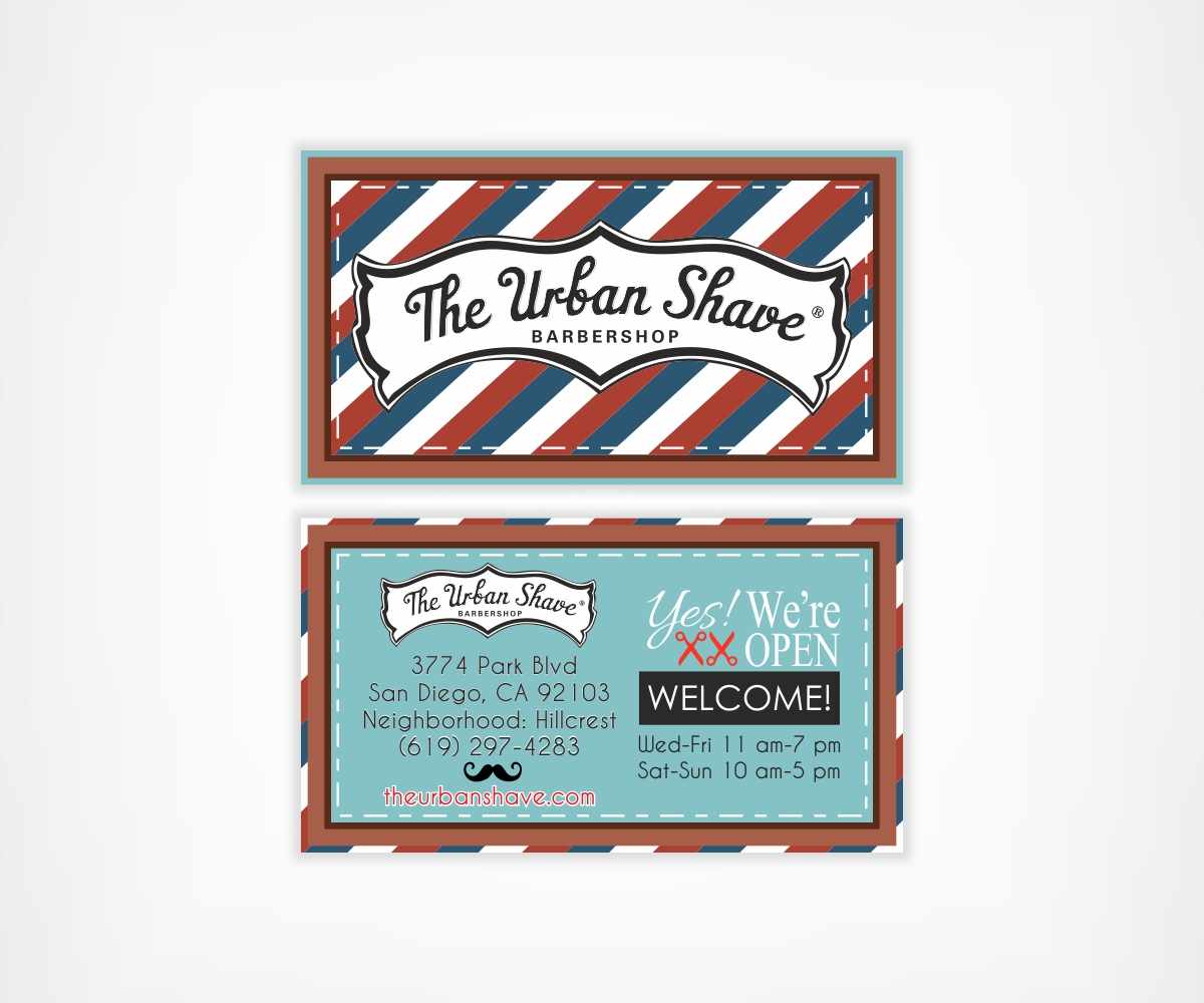 Business Card Design by Gintale for The Urban Shave | Design #2908822