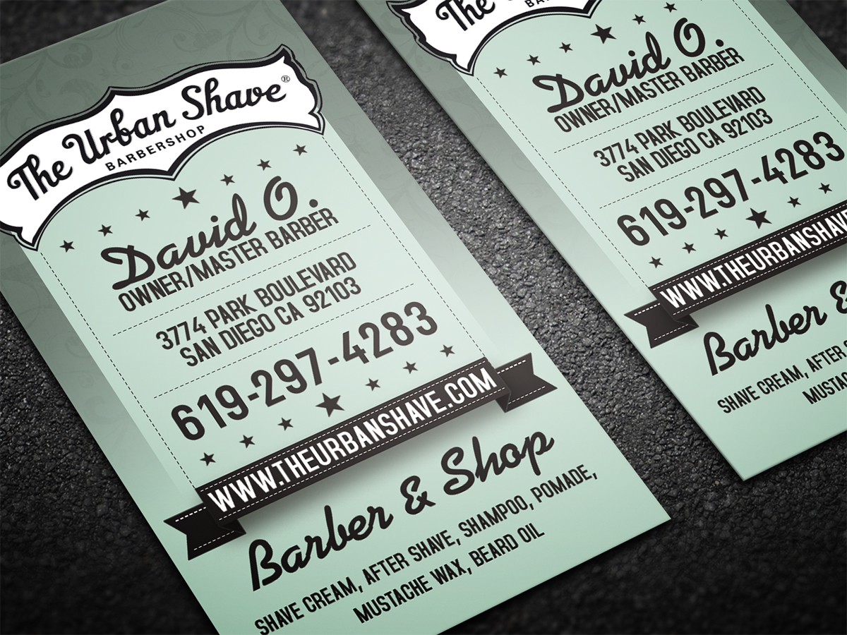 Business Card Design by diRtY.EMM for The Urban Shave | Design #2924585