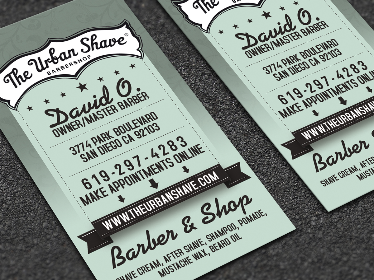 Business Card Design by diRtY.EMM for The Urban Shave | Design #2934828