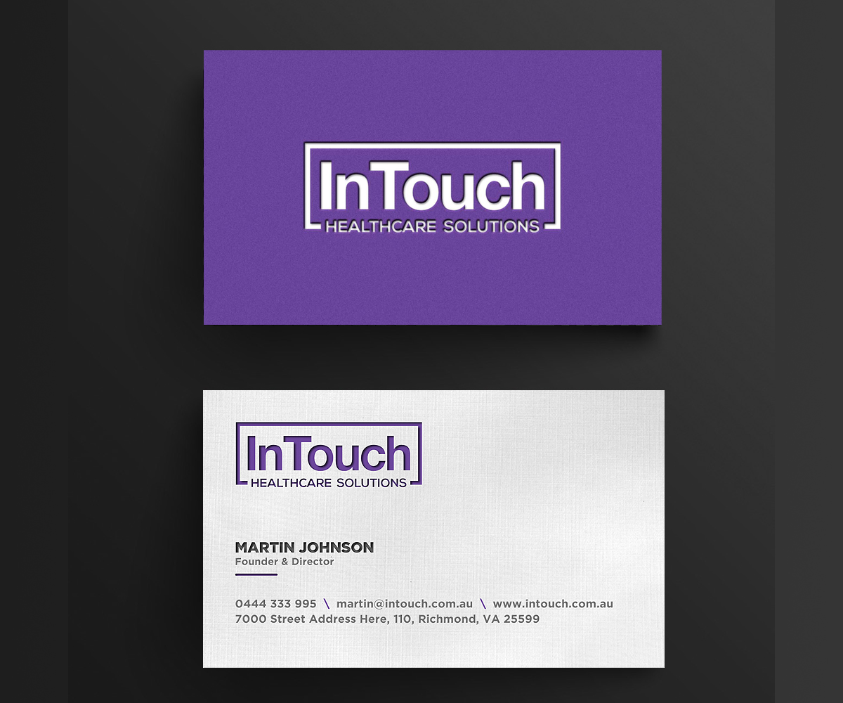 Business Card Design by Designers Hub for InTouch Healthcare Solutions | Design #19464150