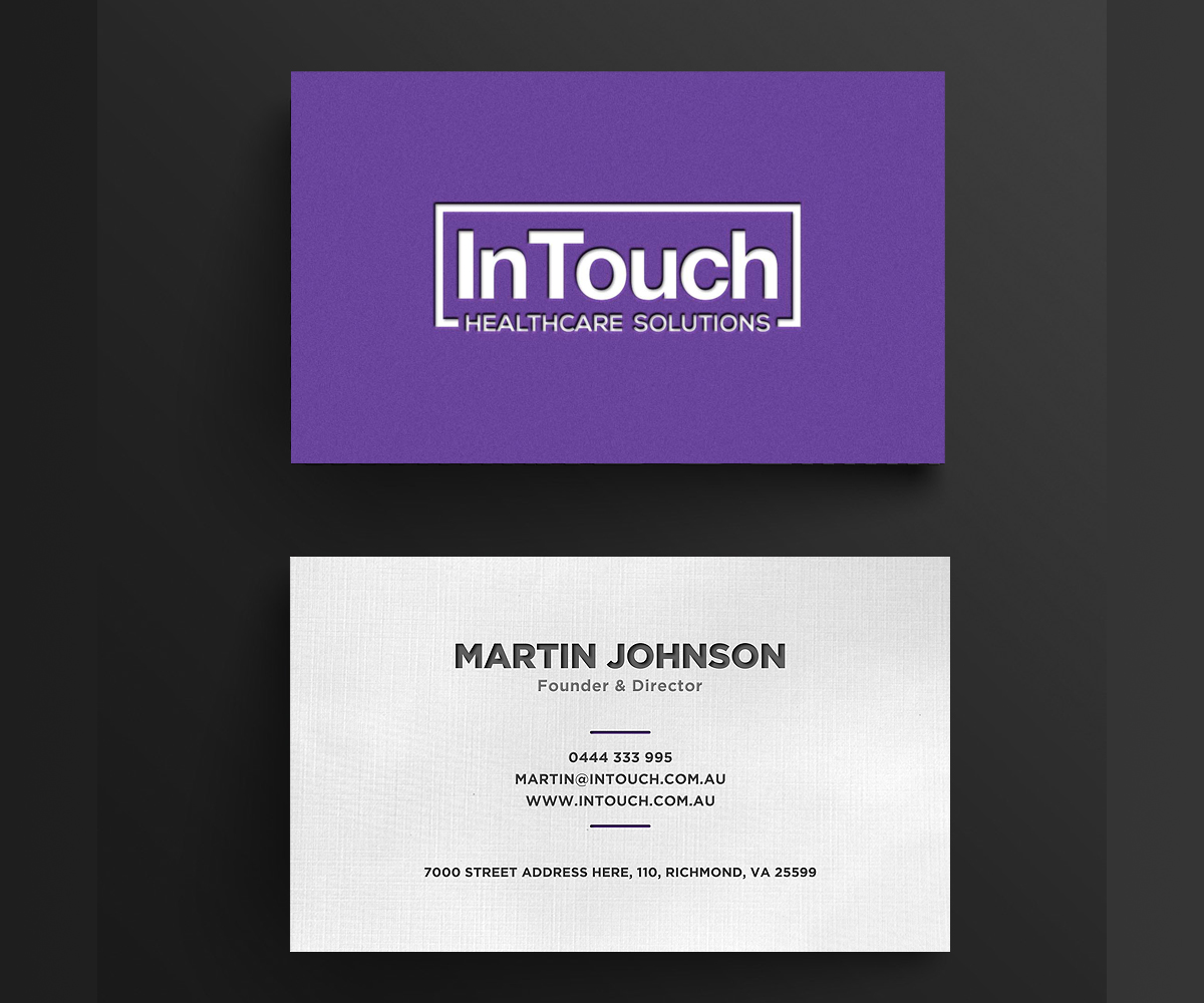 Business Card Design by Designers Hub for InTouch Healthcare Solutions | Design #19464164