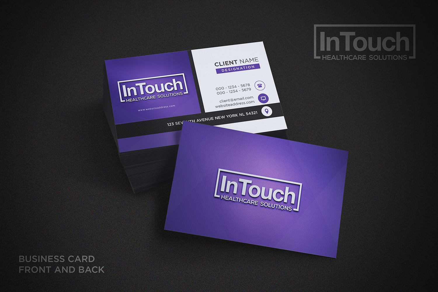 Business Card Design by Feeling Happy for InTouch Healthcare Solutions | Design #19525792