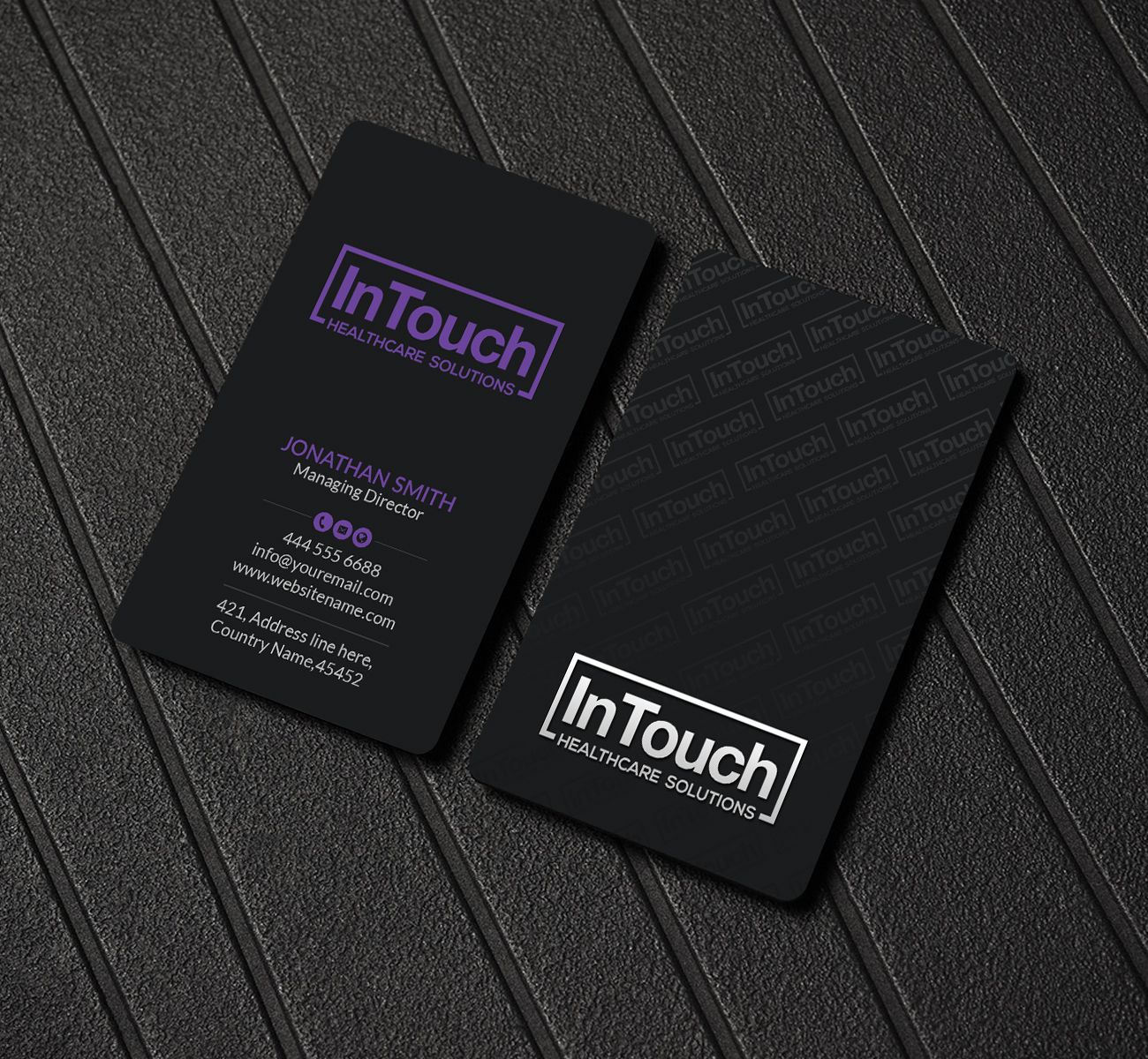 Business Card Design by Creations Box 2015 for InTouch Healthcare Solutions | Design #19470420