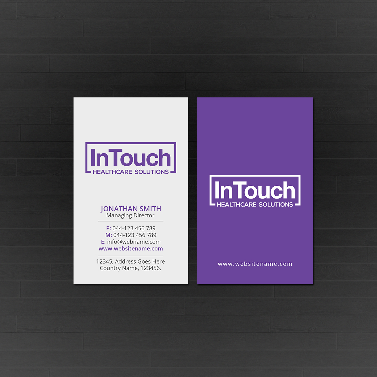 Business Card Design by Creations Box 2015 for InTouch Healthcare Solutions | Design #19470423