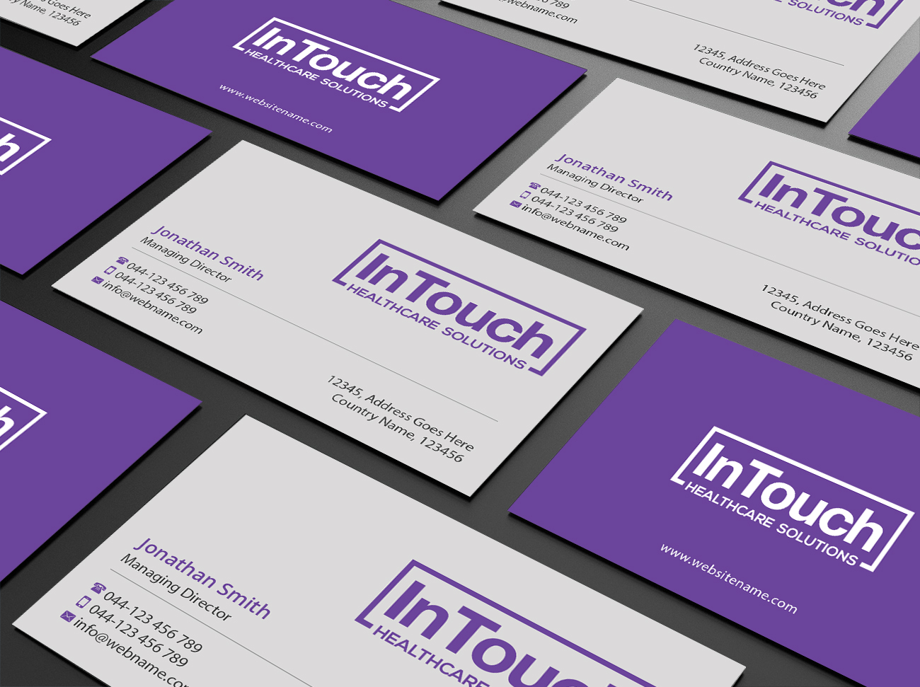 Business Card Design by Creations Box 2015 for InTouch Healthcare Solutions | Design #19470444