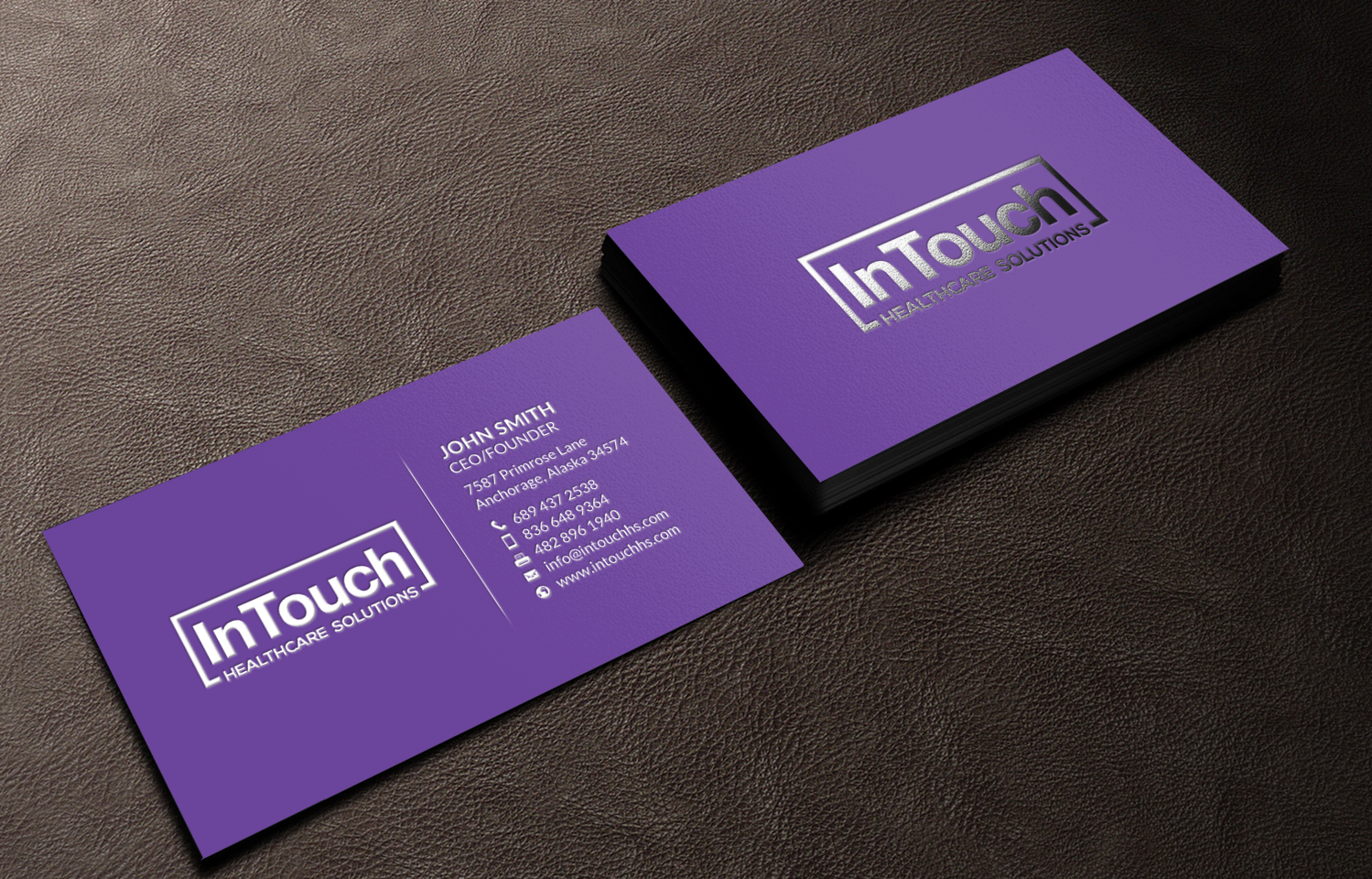 Diseño de Tarjeta de Presentación por chandrayaan.creative para InTouch Healthcare Solutions | Diseño #19473206