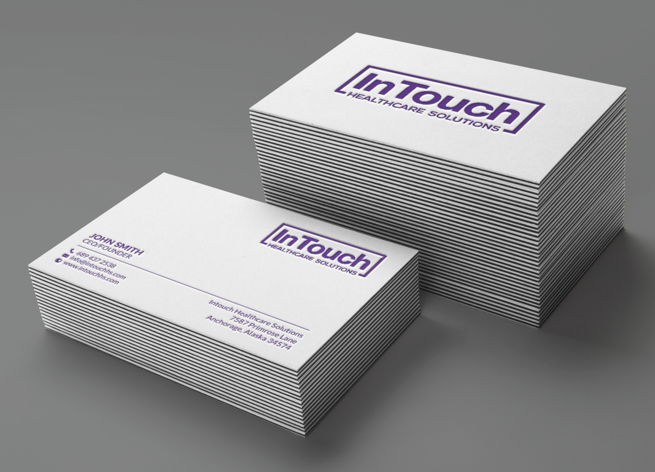 Diseño de Tarjeta de Presentación por chandrayaan.creative para InTouch Healthcare Solutions | Diseño #19477165