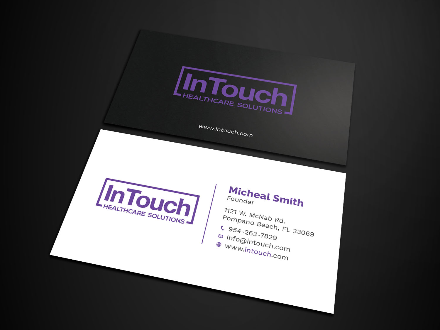 Diseño de Tarjeta de Presentación por Tripti Ranjan Gain para InTouch Healthcare Solutions | Diseño #19464013
