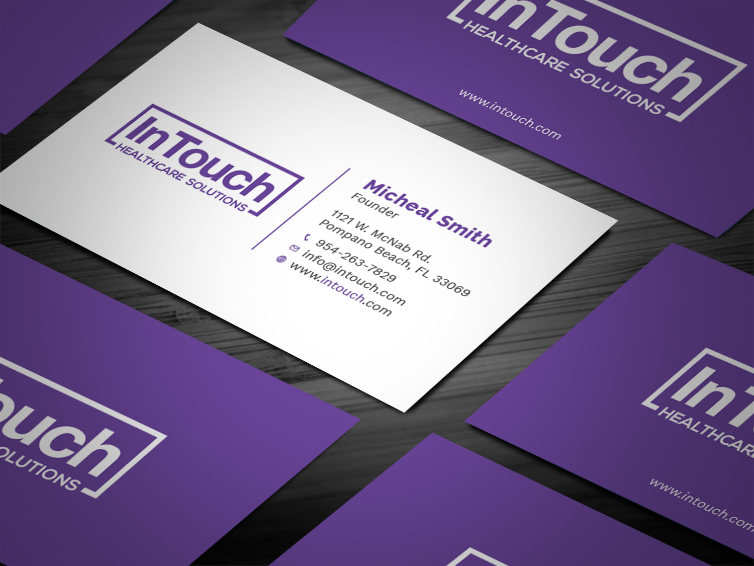 Diseño de Tarjeta de Presentación por Tripti Ranjan Gain para InTouch Healthcare Solutions | Diseño #19464014