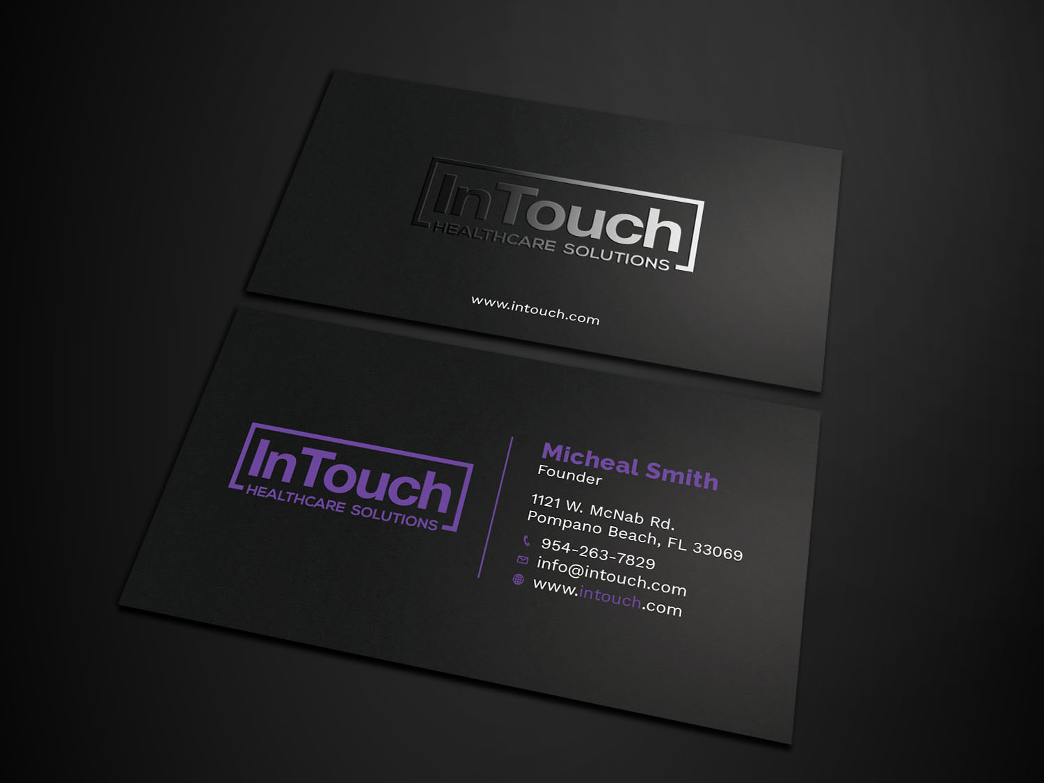 Diseño de Tarjeta de Presentación por Tripti Ranjan Gain para InTouch Healthcare Solutions | Diseño #19464024
