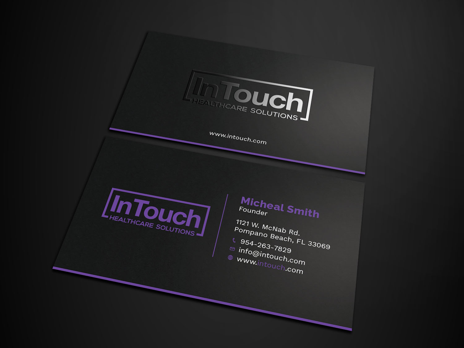 Diseño de Tarjeta de Presentación por Tripti Ranjan Gain para InTouch Healthcare Solutions | Diseño #19464029