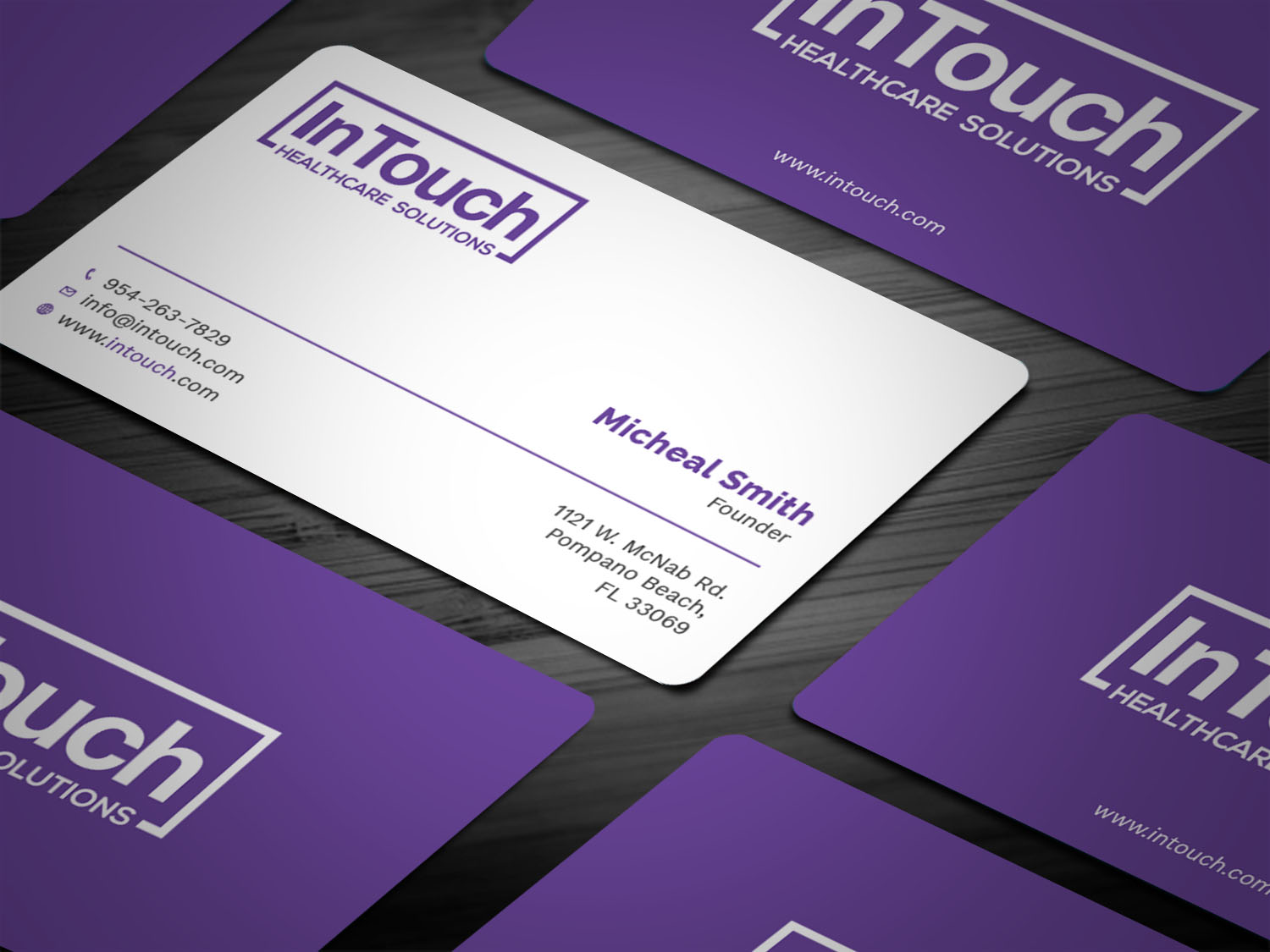 Diseño de Tarjeta de Presentación por Tripti Ranjan Gain para InTouch Healthcare Solutions | Diseño #19464045