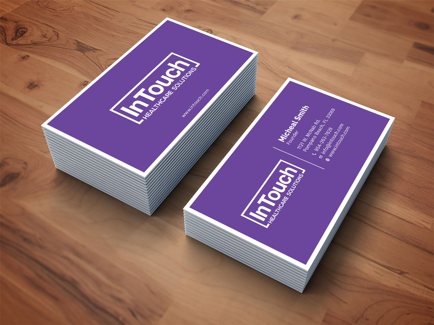 Diseño de Tarjeta de Presentación por Tripti Ranjan Gain para InTouch Healthcare Solutions | Diseño #19464059