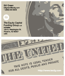 Diseño de Tarjeta de Presentación por Simon Hon para Equity Capital Funding Group, LLC | Diseño #2926139