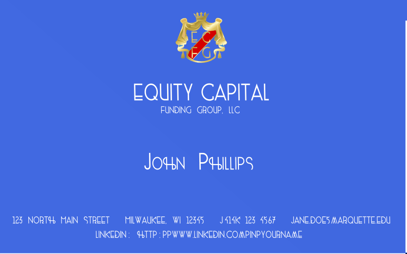 Design de Carte de Visite par Giovanni pour Equity Capital Funding Group, LLC | Design #2937616