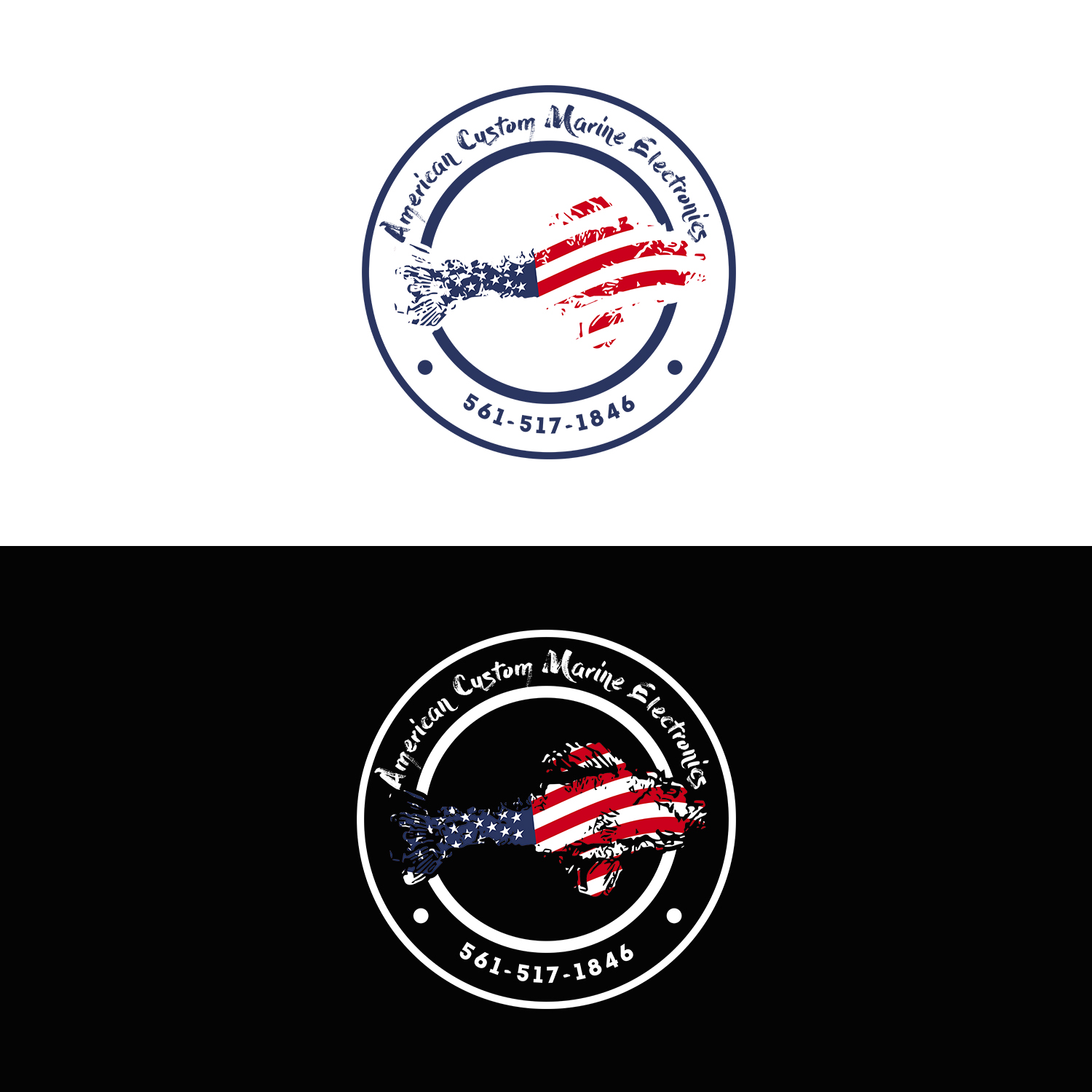 Logo Design by Logo Blox for American Custom Marine Electronics  | Design #19462024