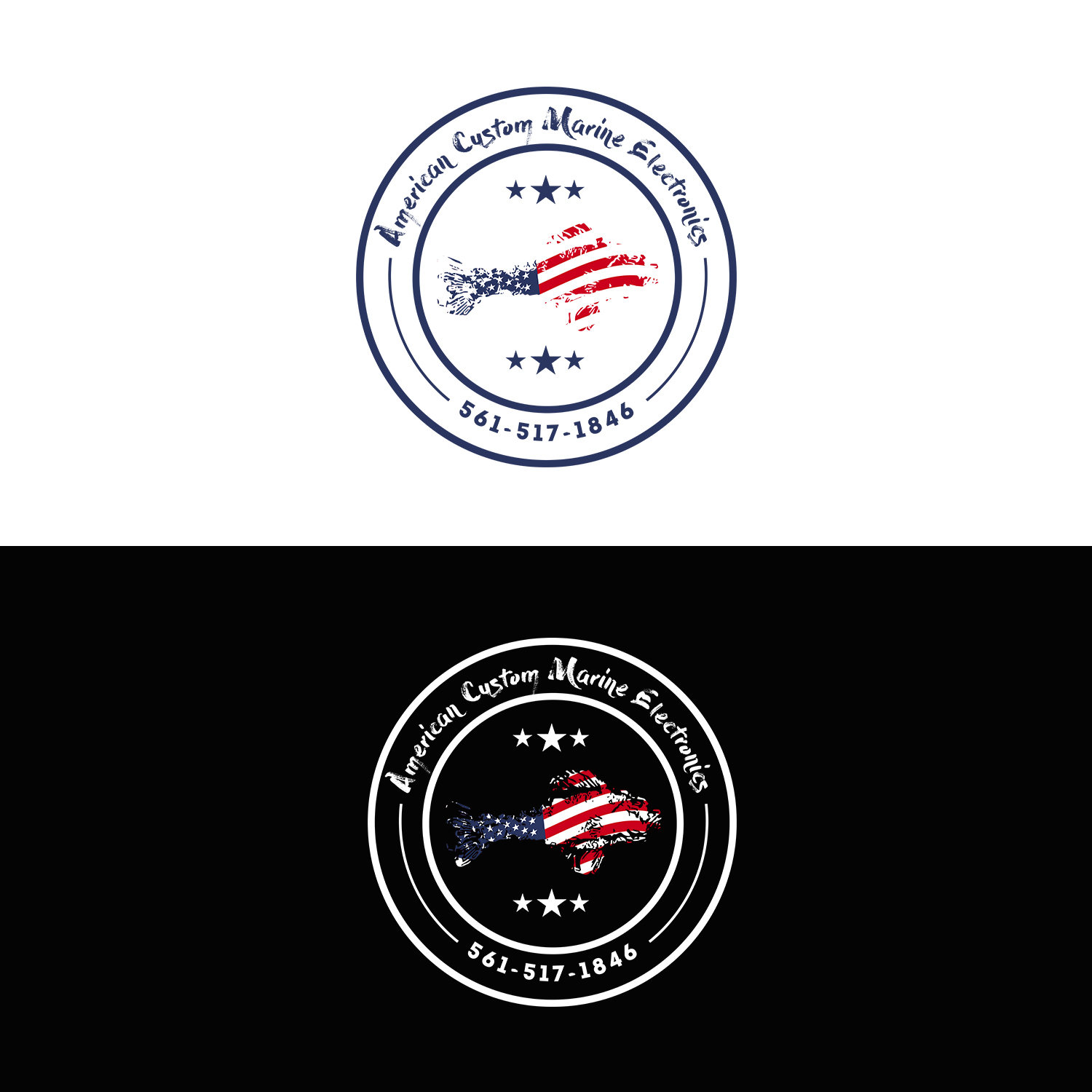 Logo Design by Logo Blox for American Custom Marine Electronics  | Design #19462220