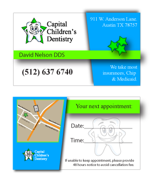 Business Card Design by TedAtkinson for Capital Childrens Dentistry | Design #2890217