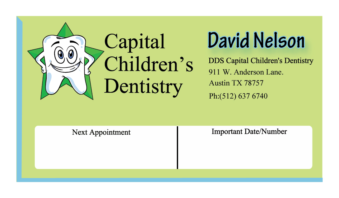 Business Card Design by NooB Designs for Capital Childrens Dentistry | Design #2886294