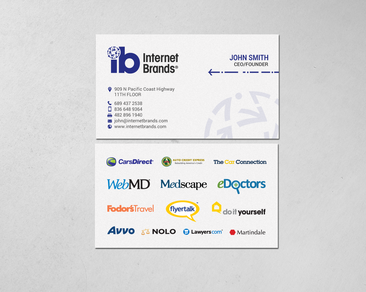 Business Card Design by chandrayaan.creative for Internet Brands | Design #19472705