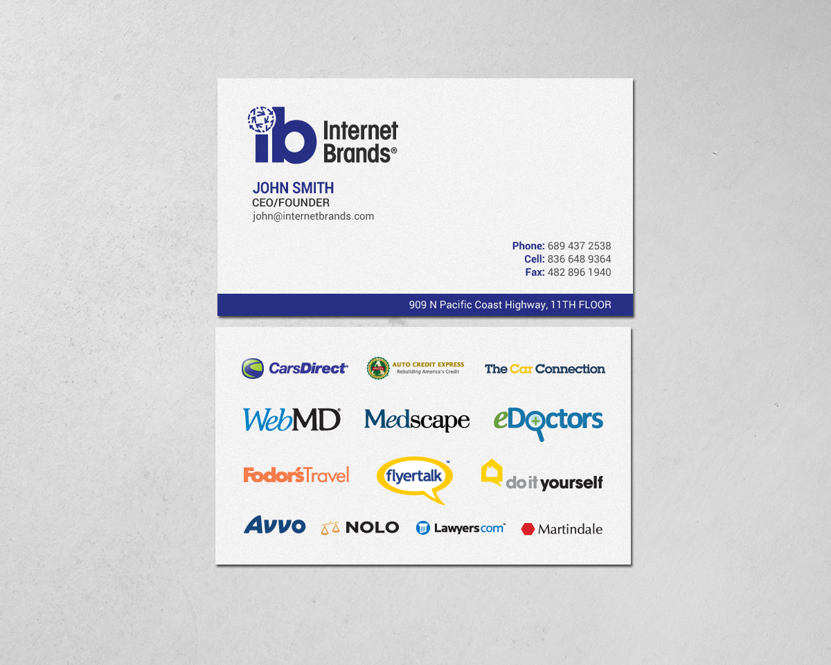 Business Card Design by chandrayaan.creative for Internet Brands | Design #19474231