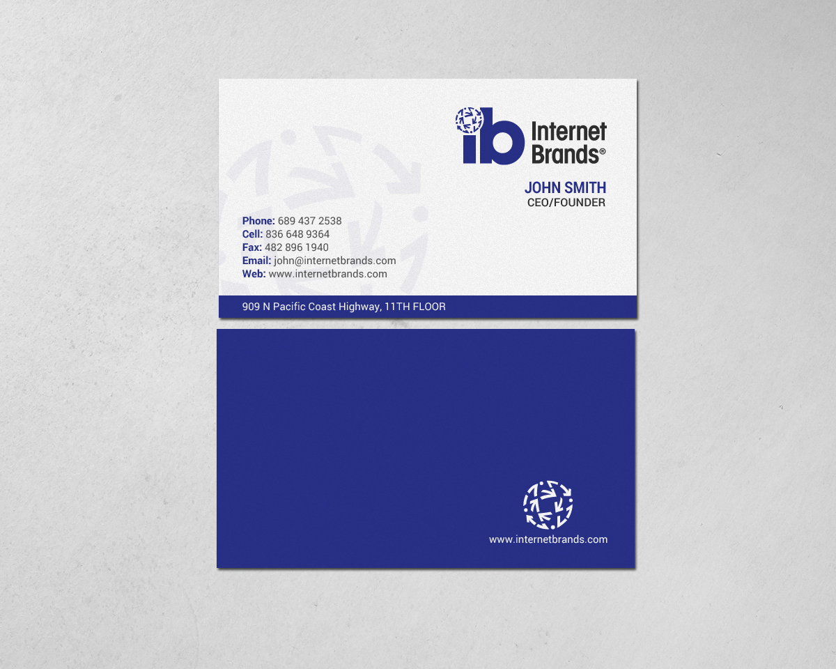 Diseño de Tarjeta de Presentación por chandrayaan.creative para Internet Brands | Diseño #19474243